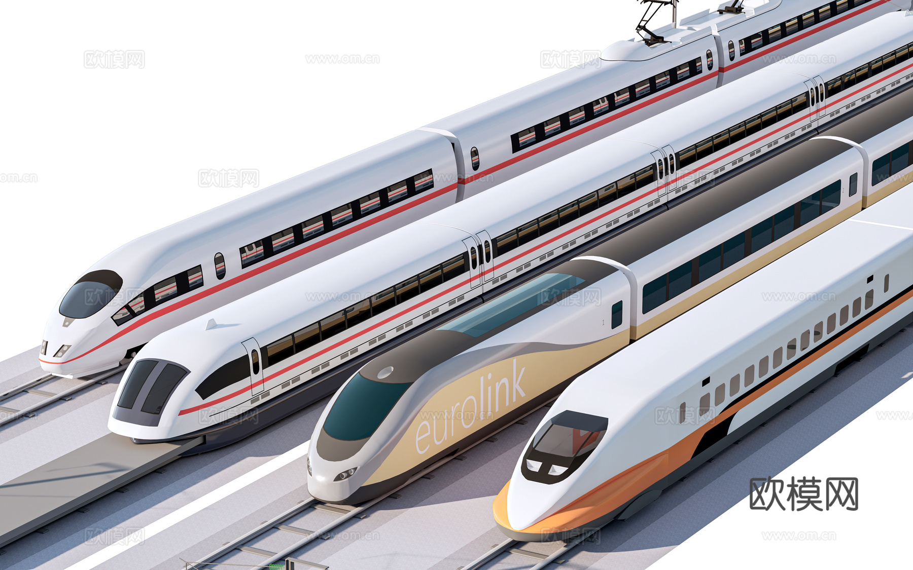 现代火车 高铁 磁悬浮列车su模型