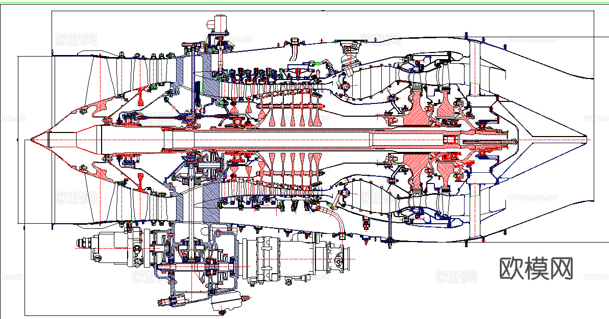涡轮风扇发电机CAD结构体cad施工图