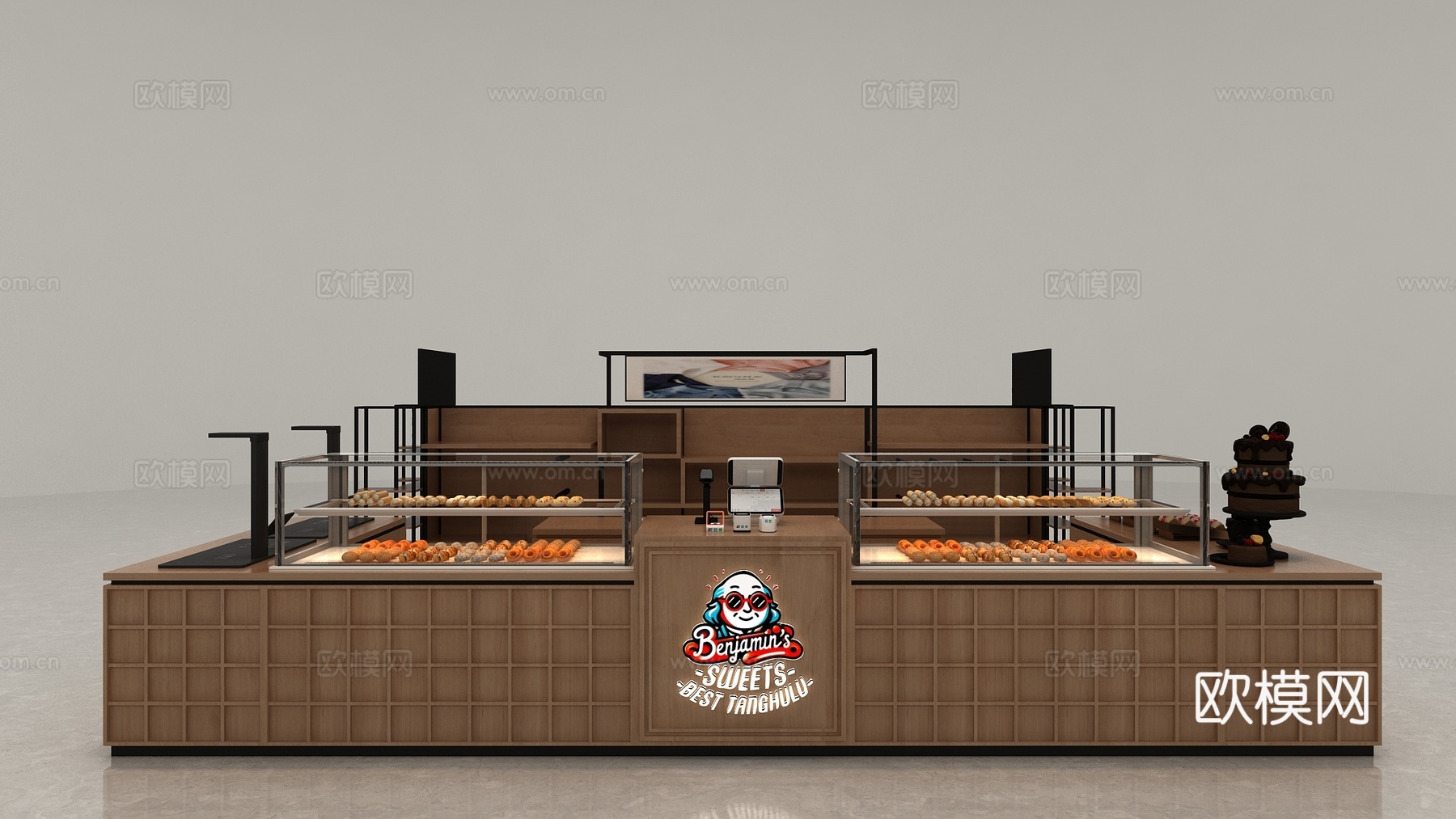超市销售柜3d模型下载（渲染图1）