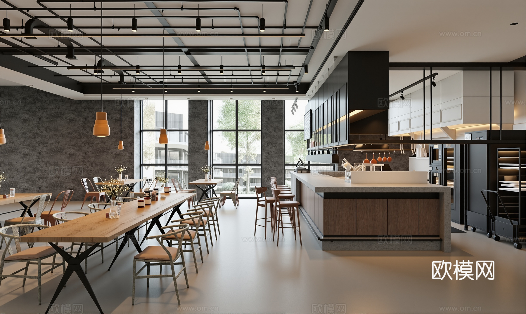 网红咖啡厅su模型