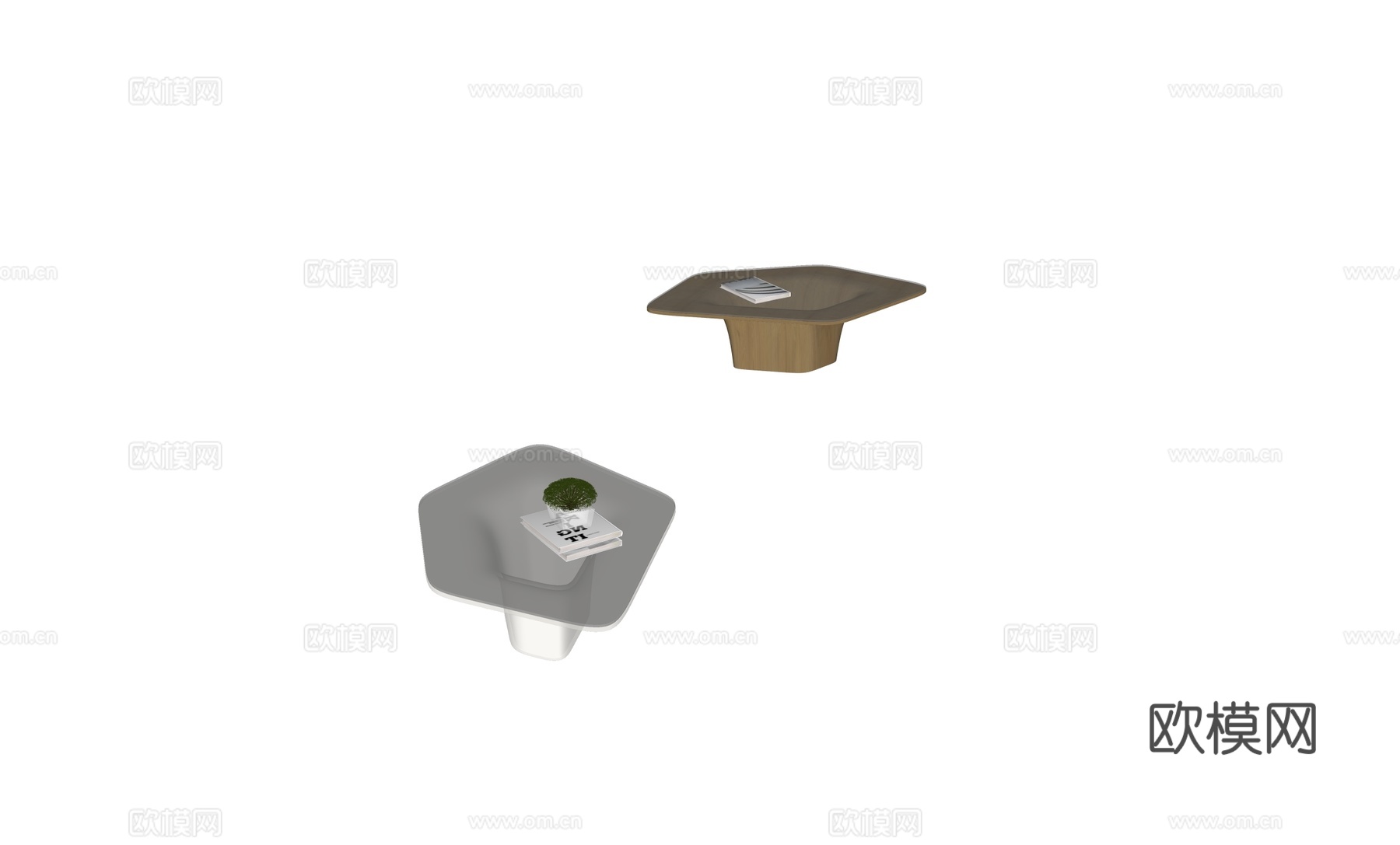 现代异形茶几su模型