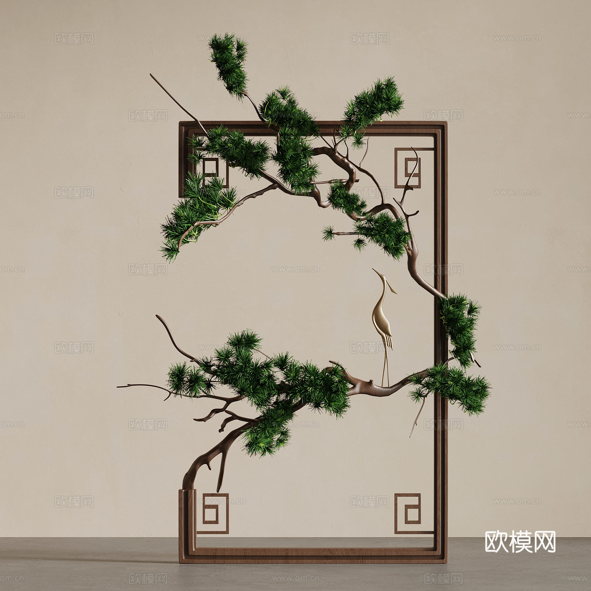 新中式墙饰 挂件 摆件su模型