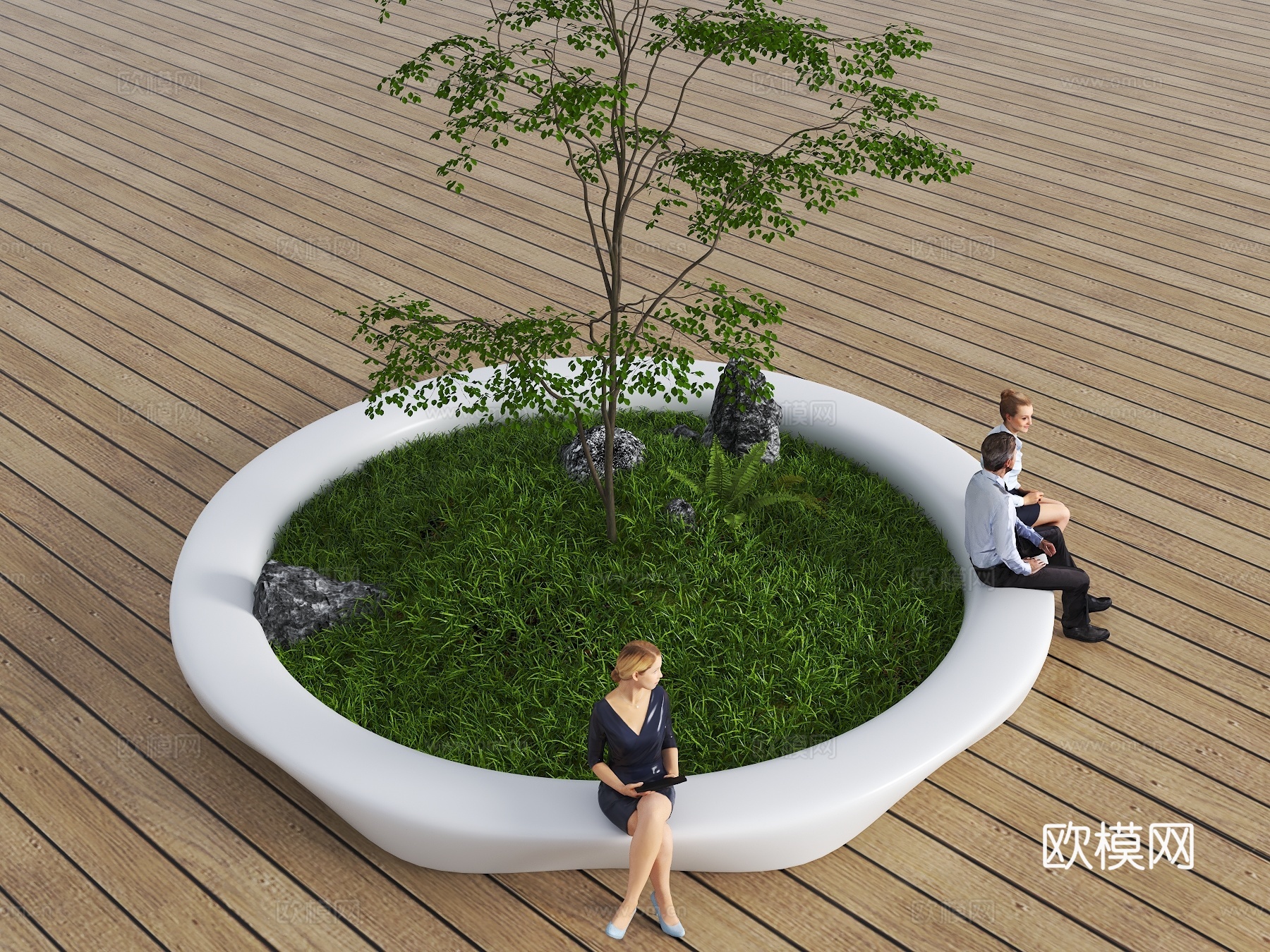 现代树池 景观树池 异形树池 简约树池 花坛树池 桌凳树池su模型