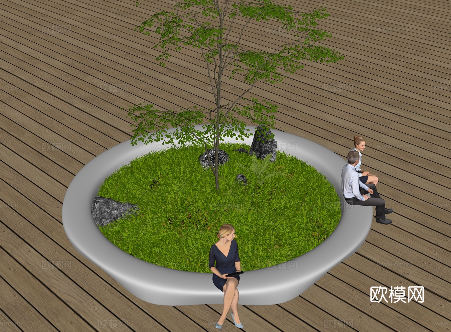 现代树池 景观树池 异形树池 简约树池 花坛树池 桌凳树池su模型