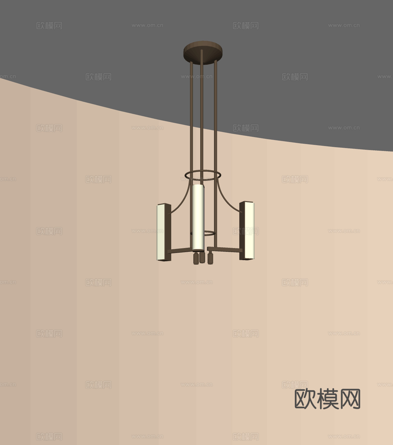 现代金属吊灯 吧台吊灯 餐厅吊灯 轻奢吊灯 多头吊灯su模型