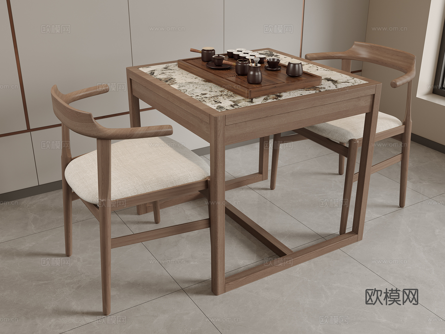 正方形茶桌 小茶桌3d模型下载