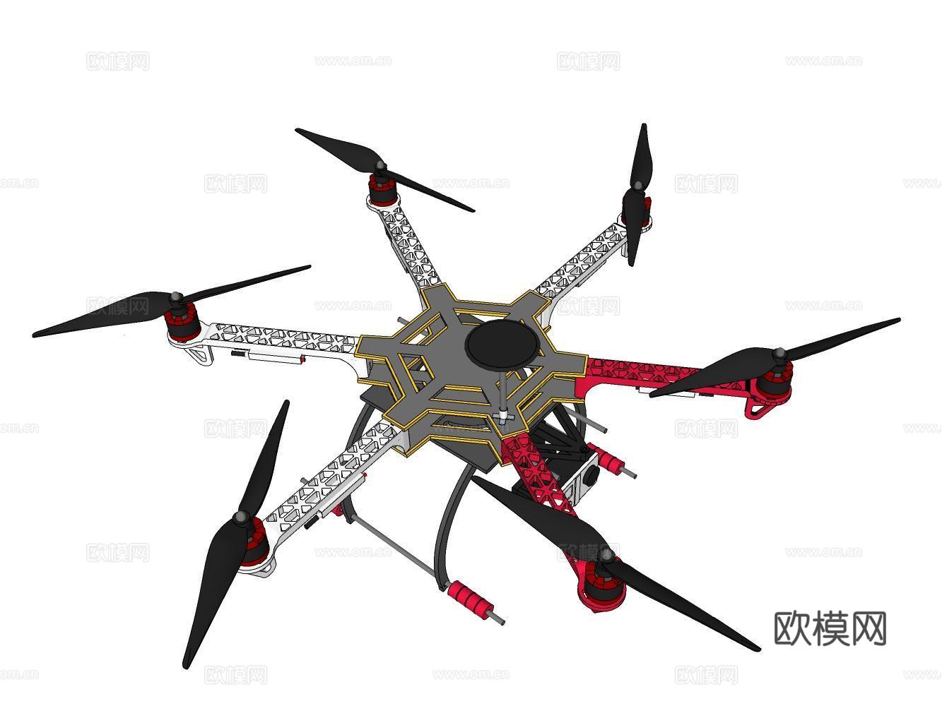 无人机su模型下载（渲染图2）
