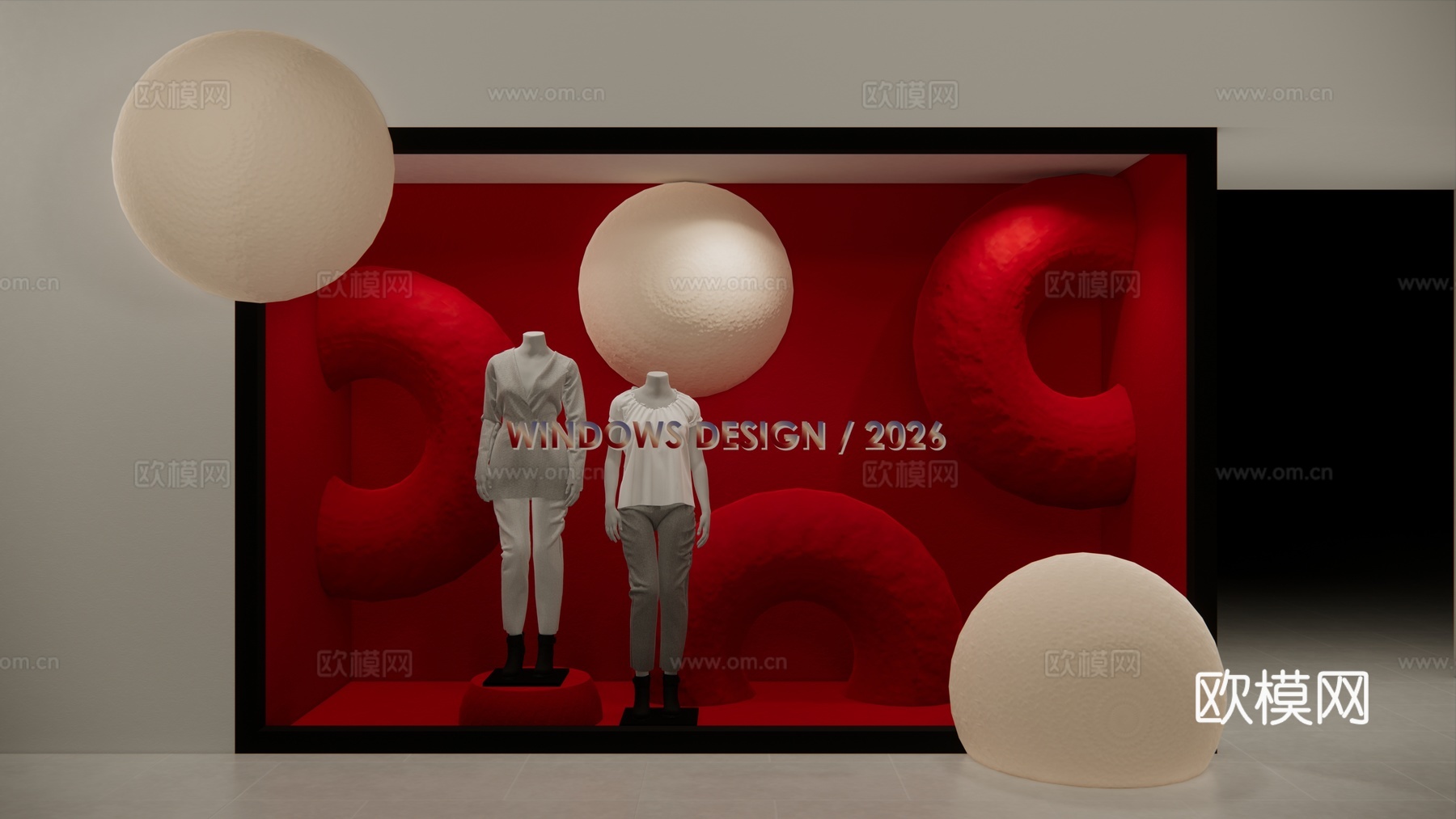 简约·甜味橱窗su模型下载（渲染图2）