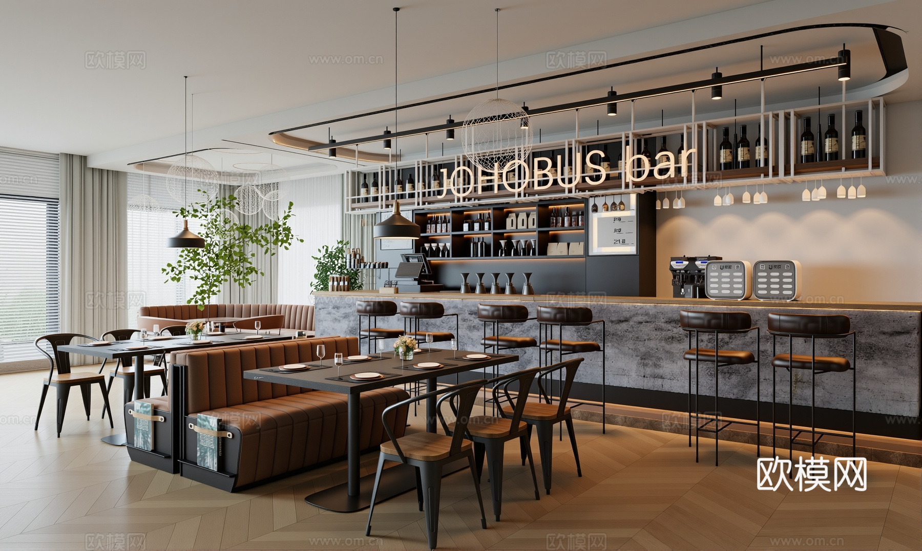 网红咖啡厅su模型