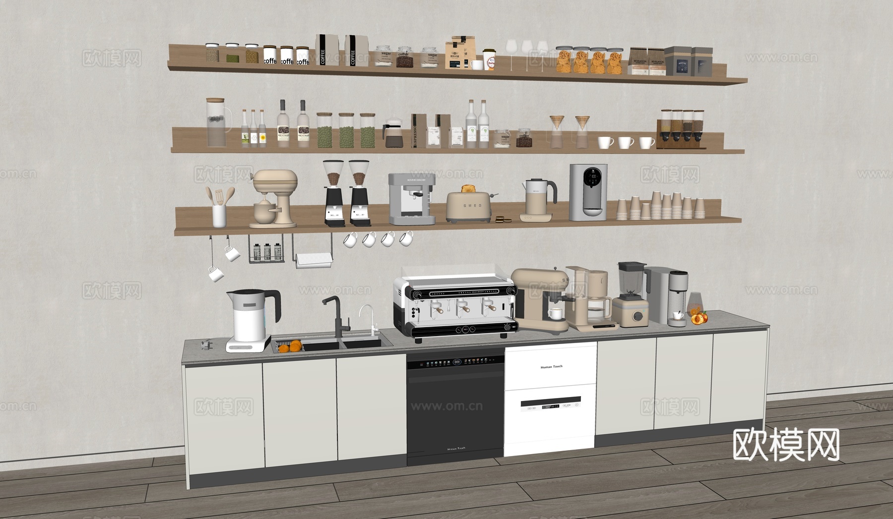 网红咖啡厅su模型