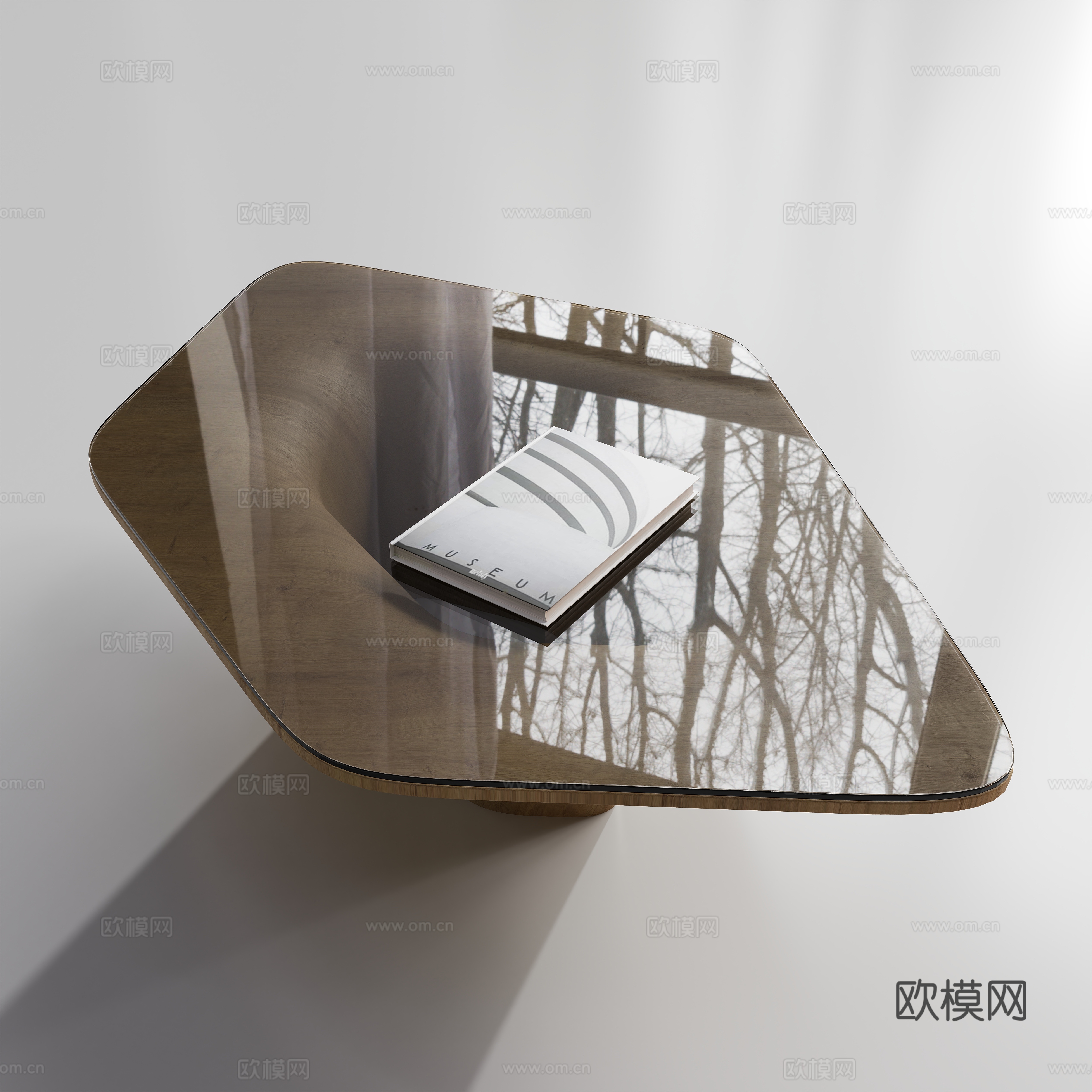 现代异形茶几su模型