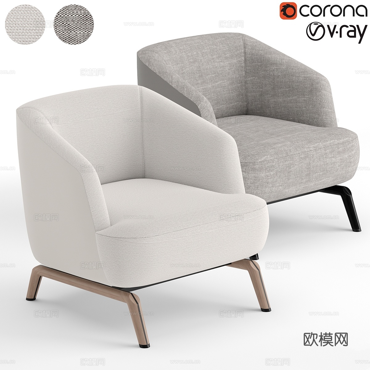 乔尔杰蒂Janet扶手椅3d模型下载