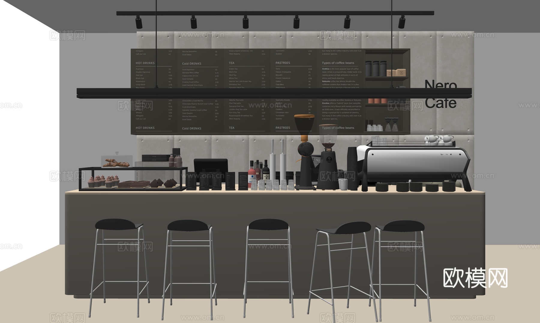 网红咖啡厅su模型