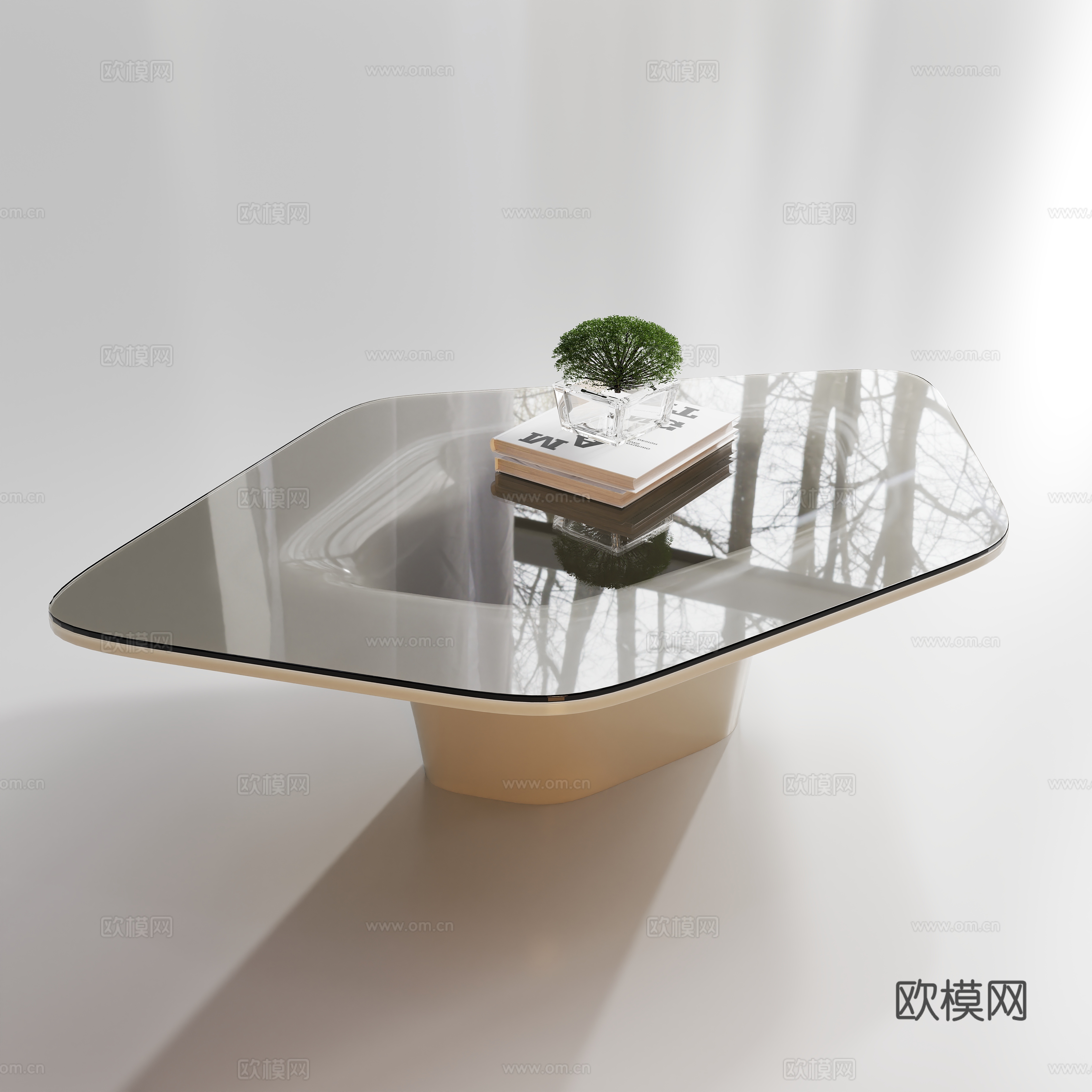 现代异形茶几su模型