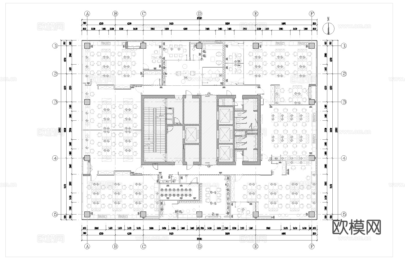 950平办公室 最新平面施工图合集cad施工图