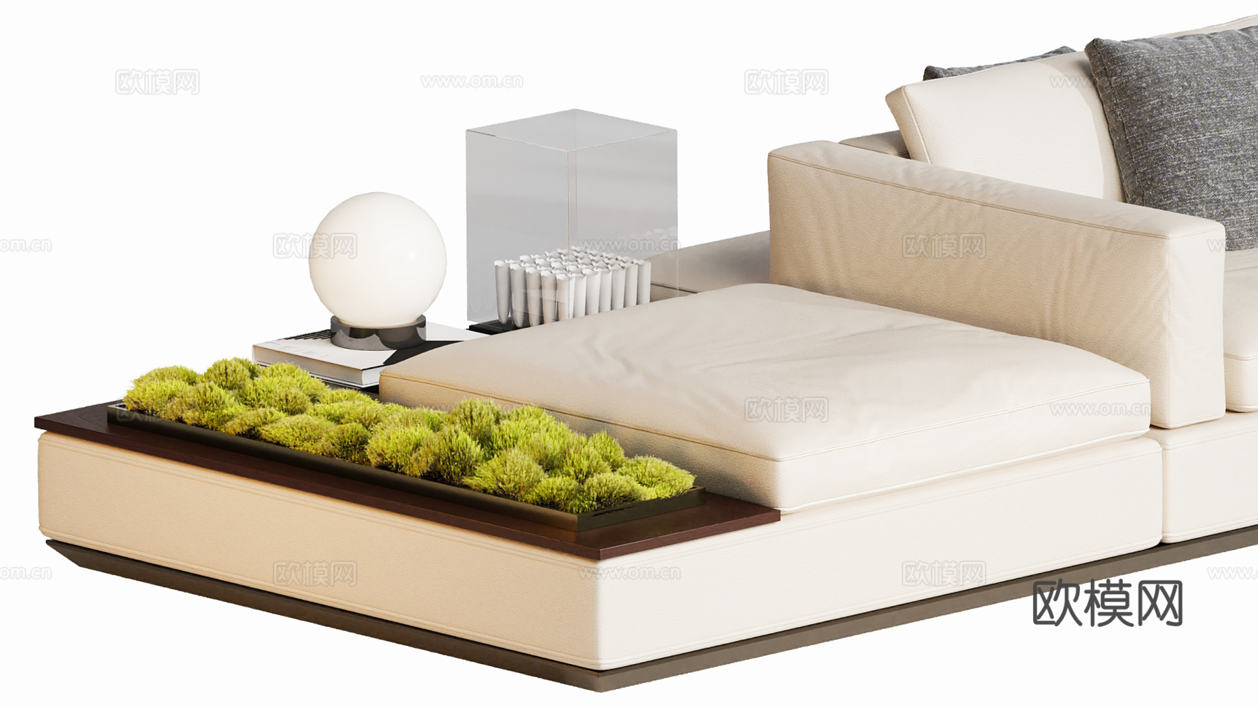 现代双面坐沙发su模型