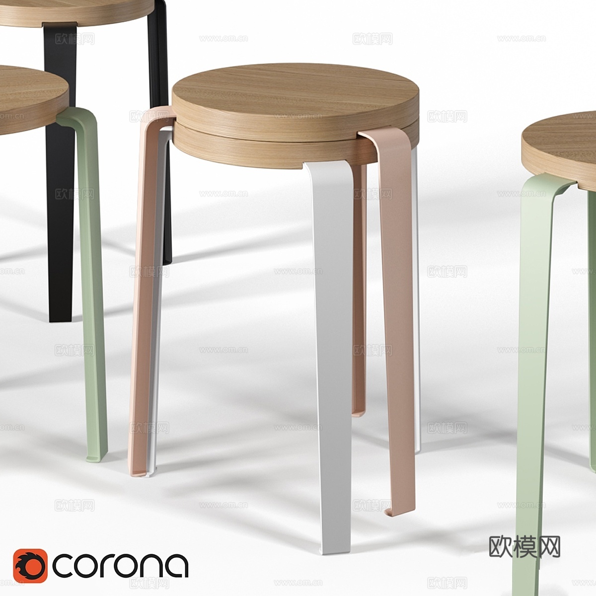 踮脚凳 LOU 凳子3d模型