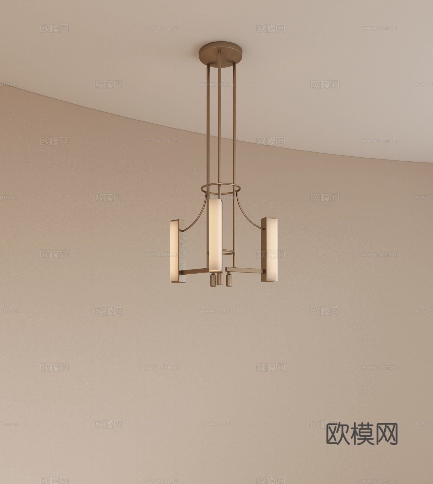 现代金属吊灯 吧台吊灯 餐厅吊灯 轻奢吊灯 多头吊灯su模型