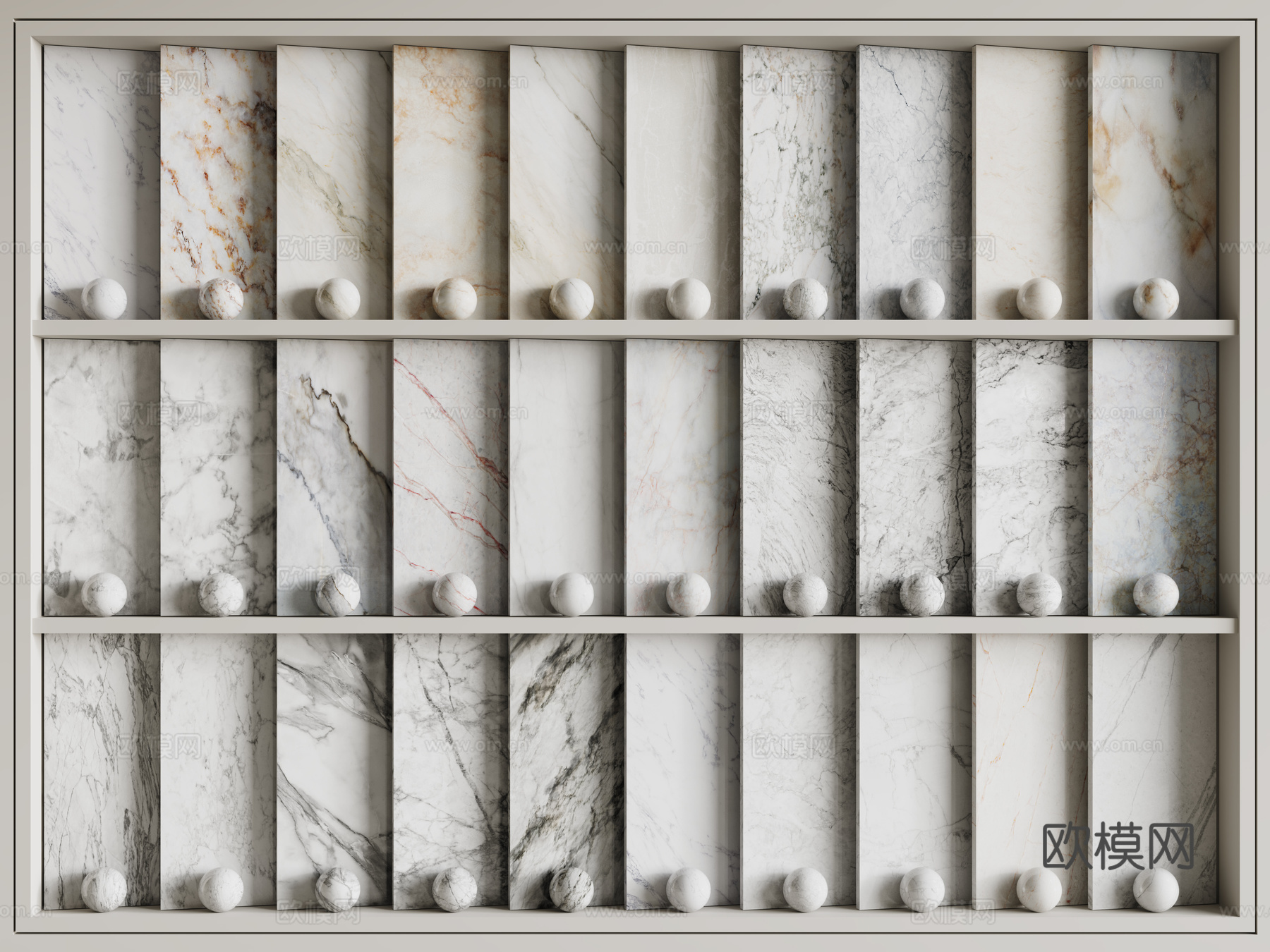 现代简约石材 白色大理石 岩石 奢石 黑白大理石su模型