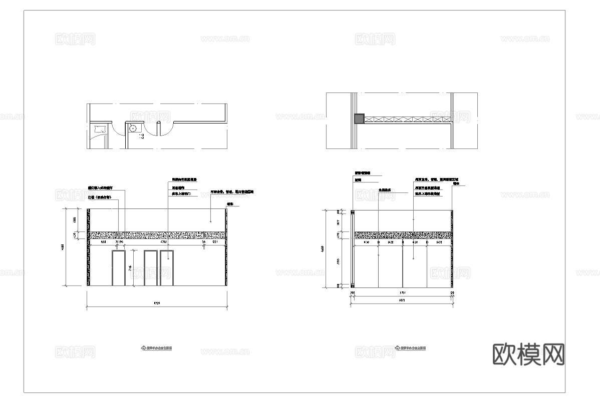 300平办公室 最新全套施工图合集cad施工图下载（渲染图4）