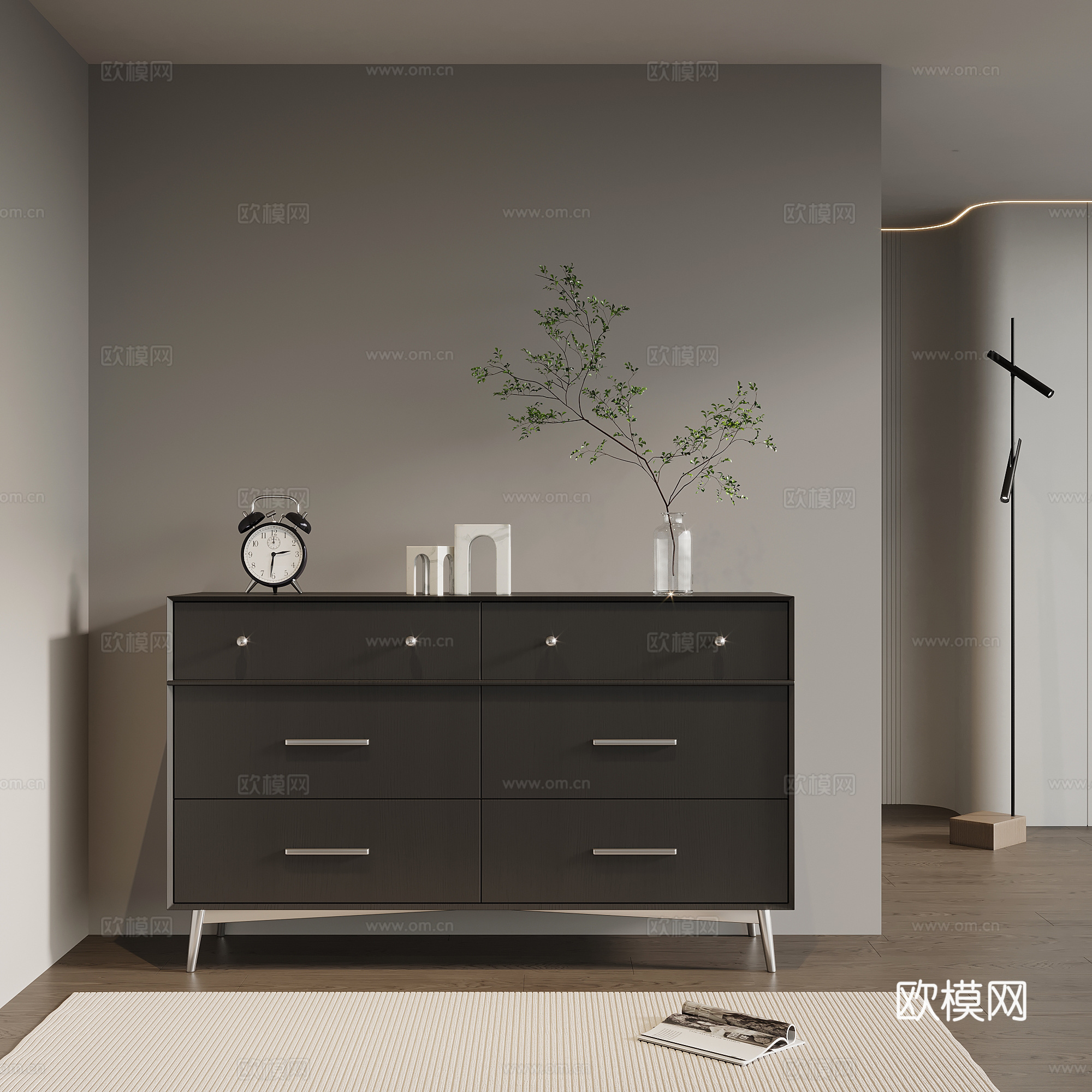 现代意式玄关柜 边柜su模型