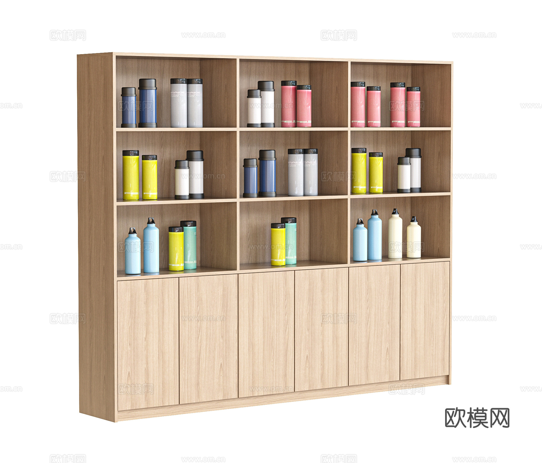 现代书柜 文件柜 资料柜 水杯柜 储物柜 边柜 酒柜 装饰柜su模型