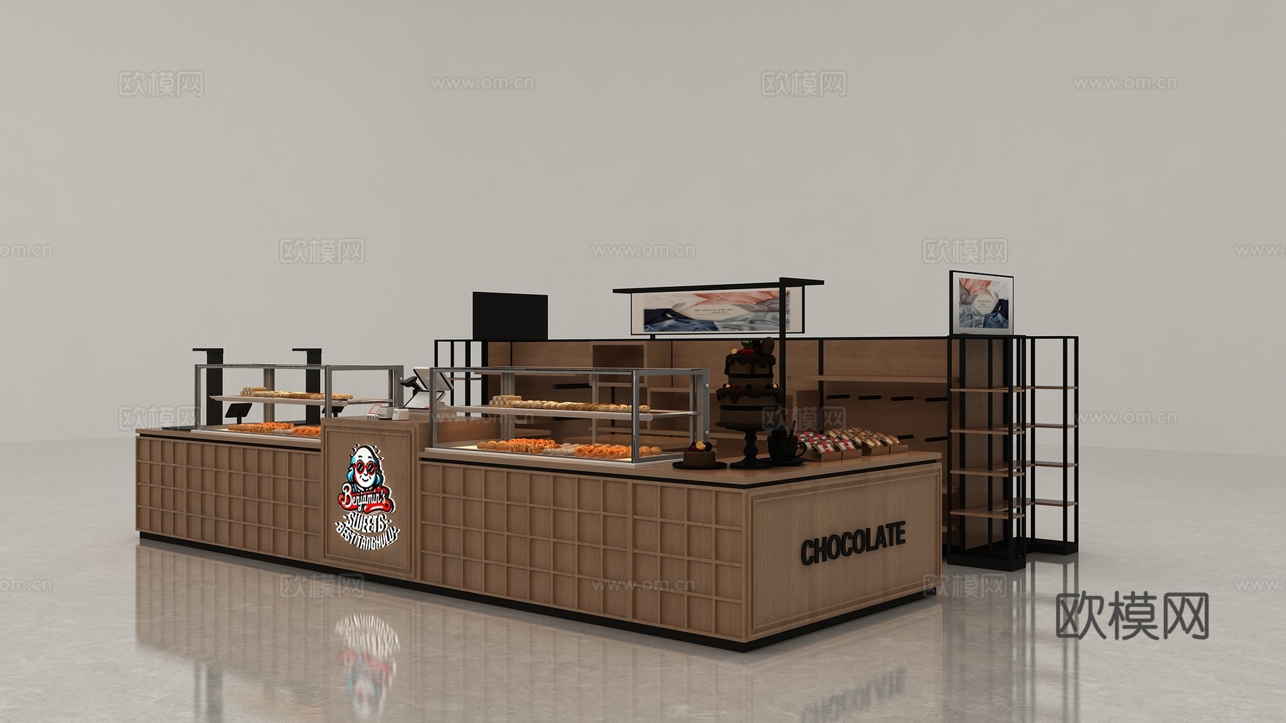 超市销售柜3d模型下载（渲染图2）