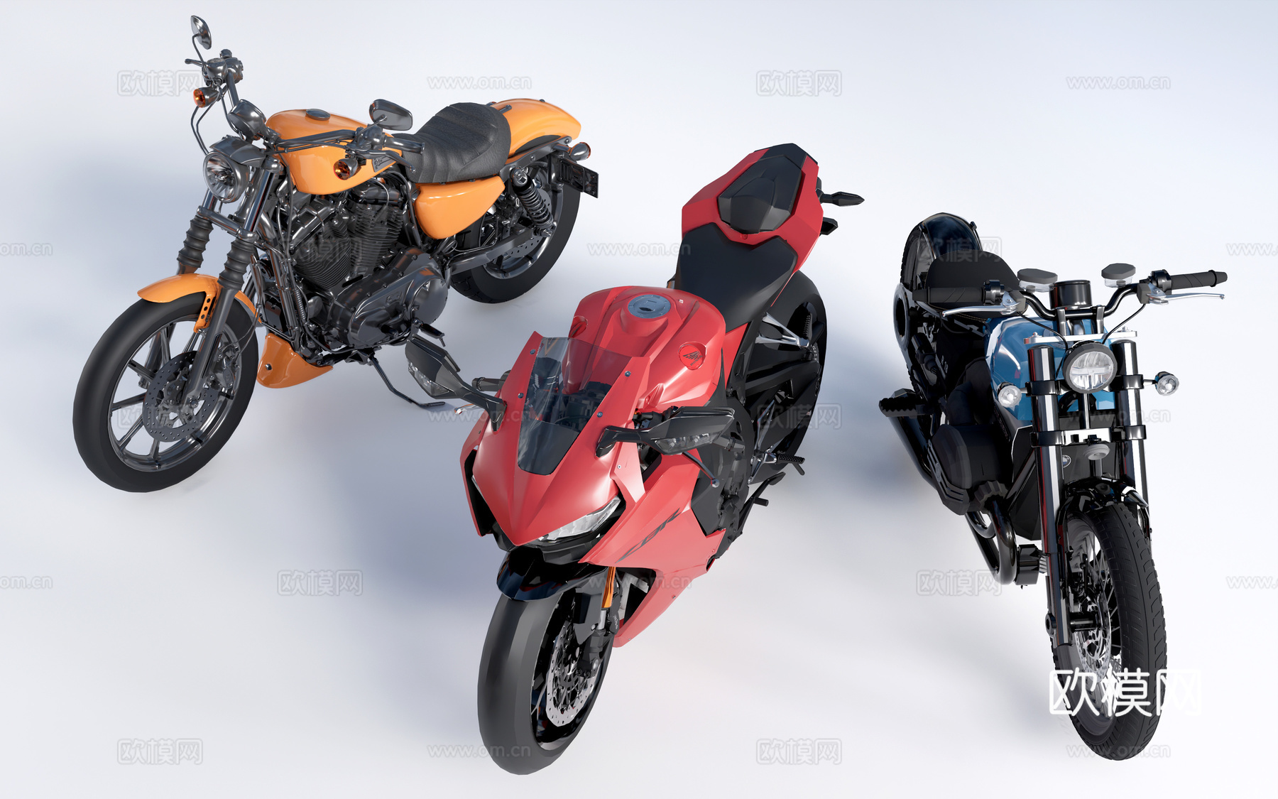 现代摩托车 机车su模型