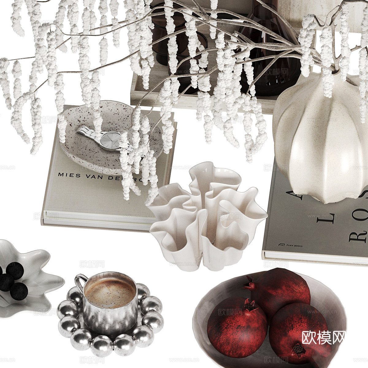 新中式饰品摆件组合3d模型下载（渲染图2）