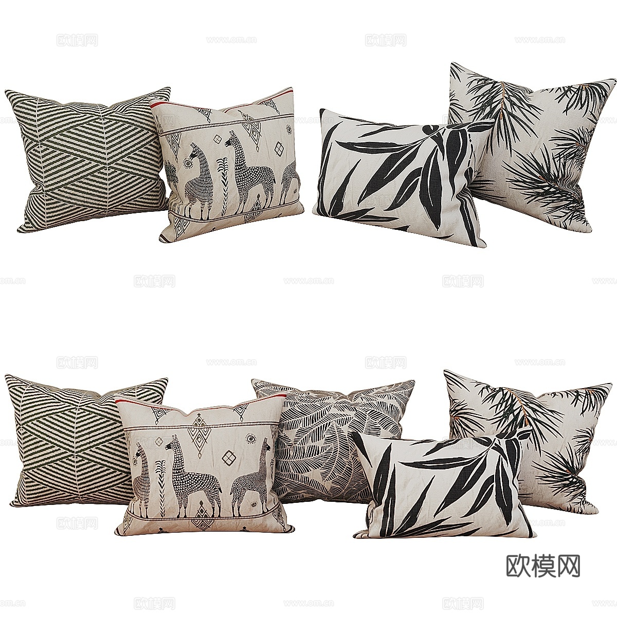 装饰靠垫套装423d模型下载