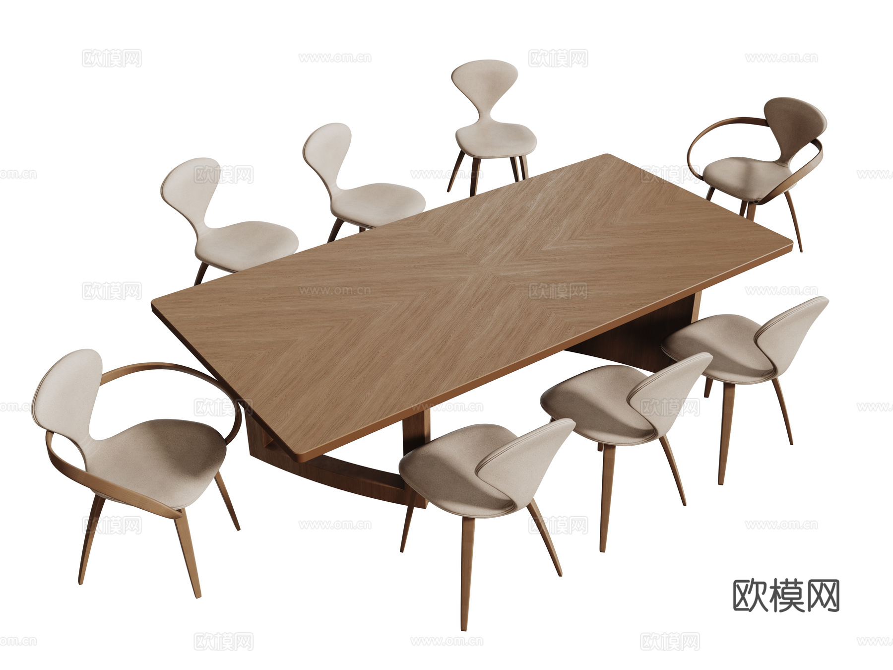 中古桌椅组合 餐桌组合 餐桌 长桌 休闲桌椅su模型