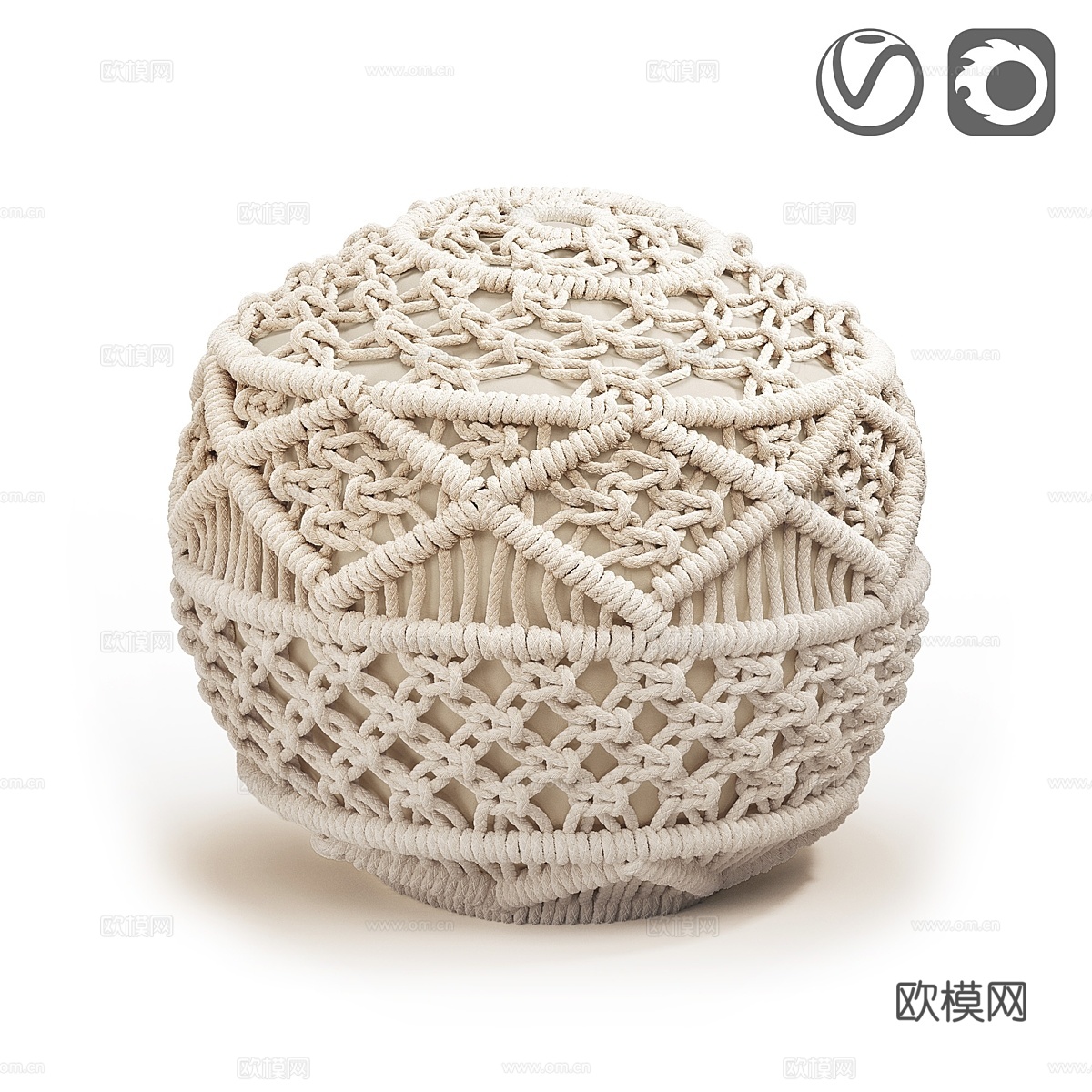 Macramé pouf Lambi3d模型下载