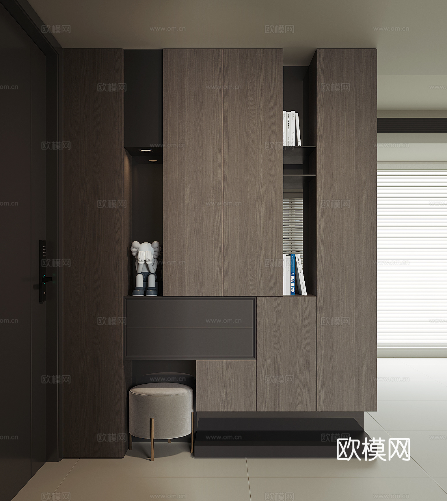 现代入户鞋柜su模型