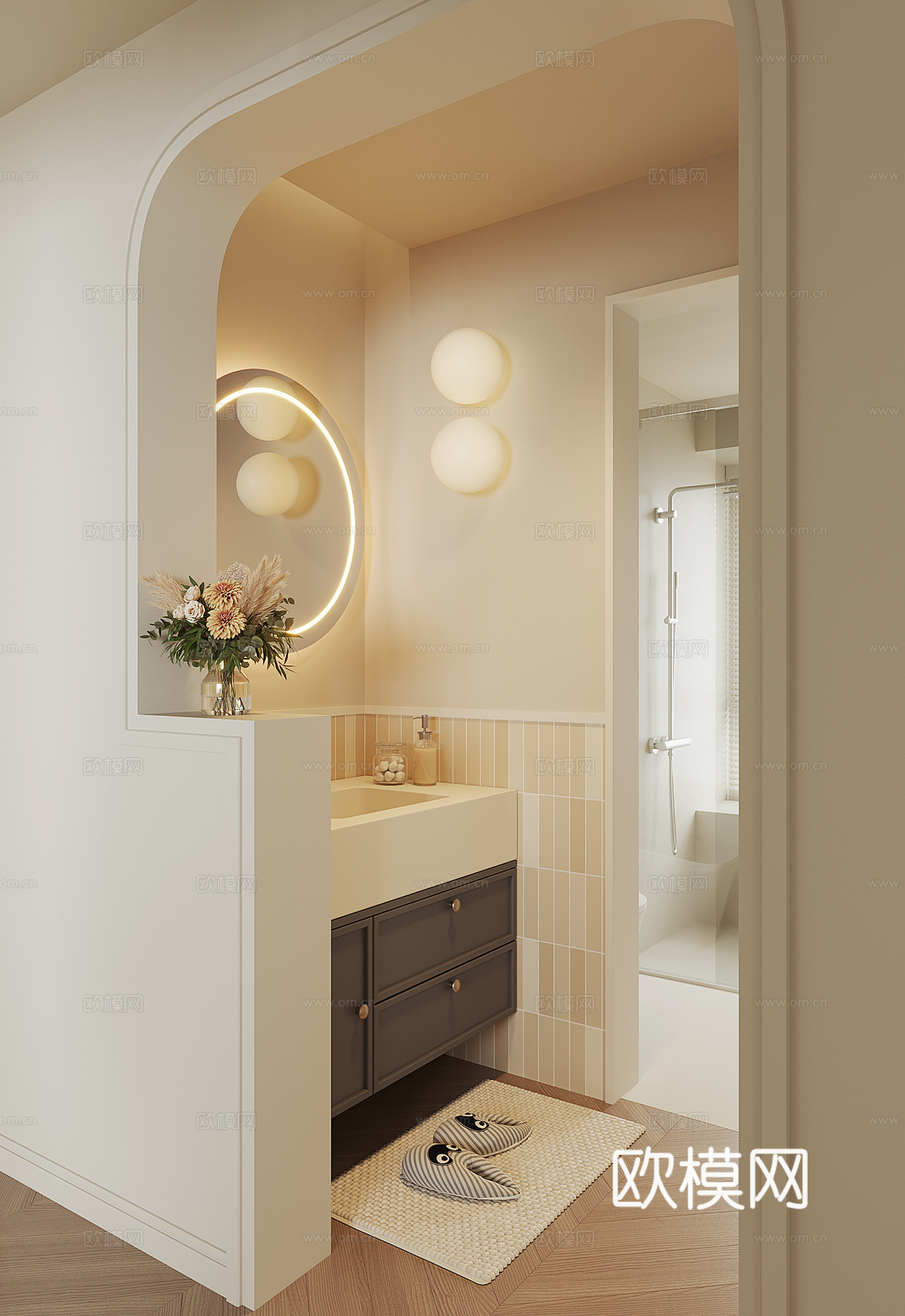 现代卫生间干区su模型