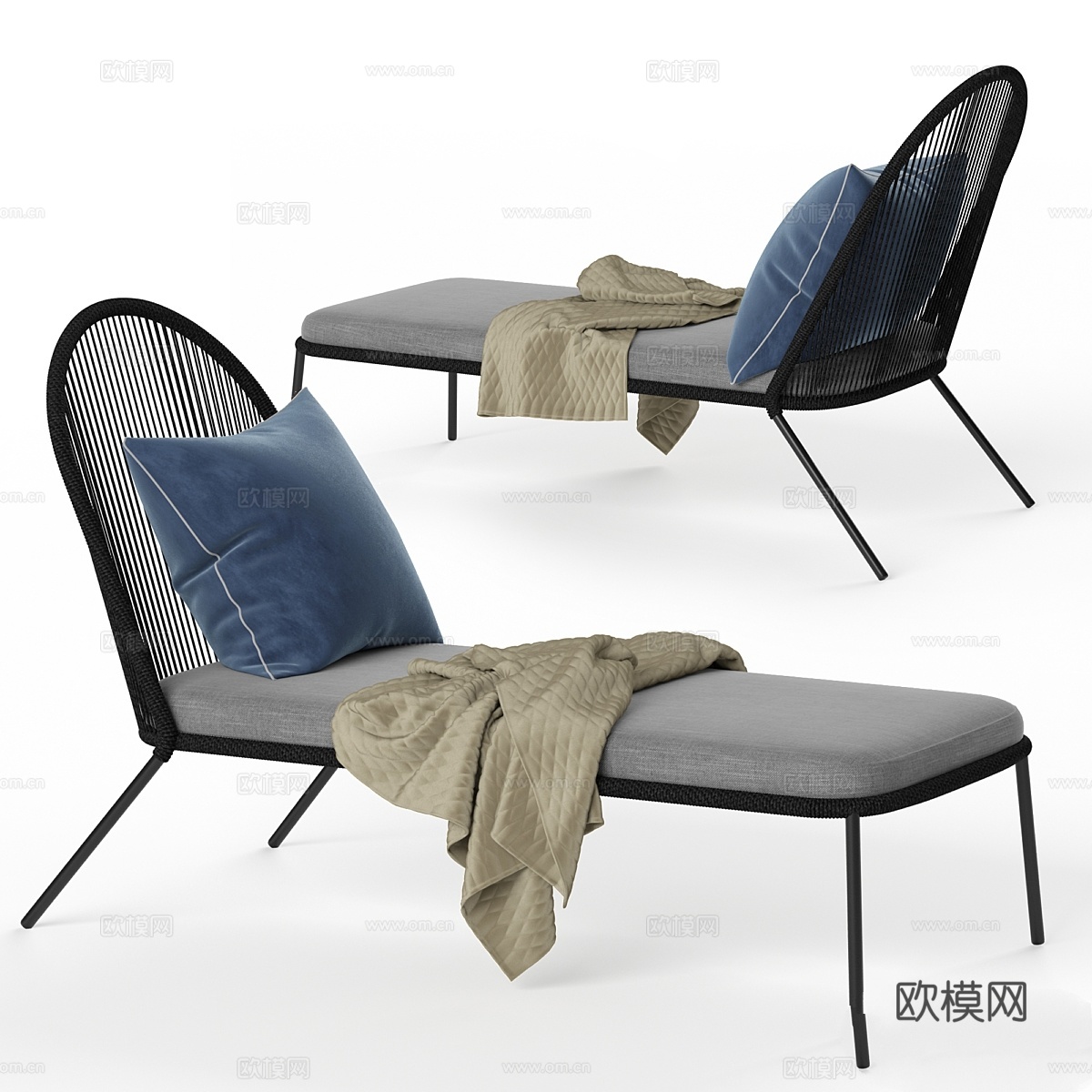 Shann 长椅3d模型下载