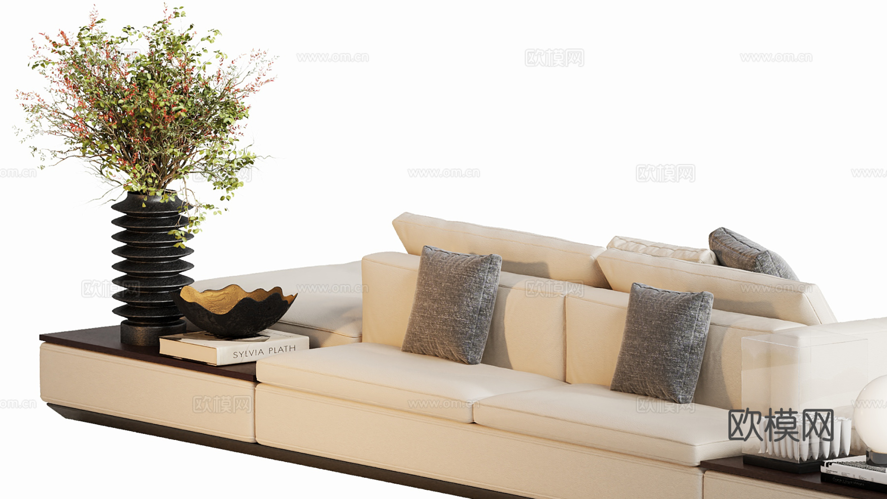 现代双面坐沙发su模型