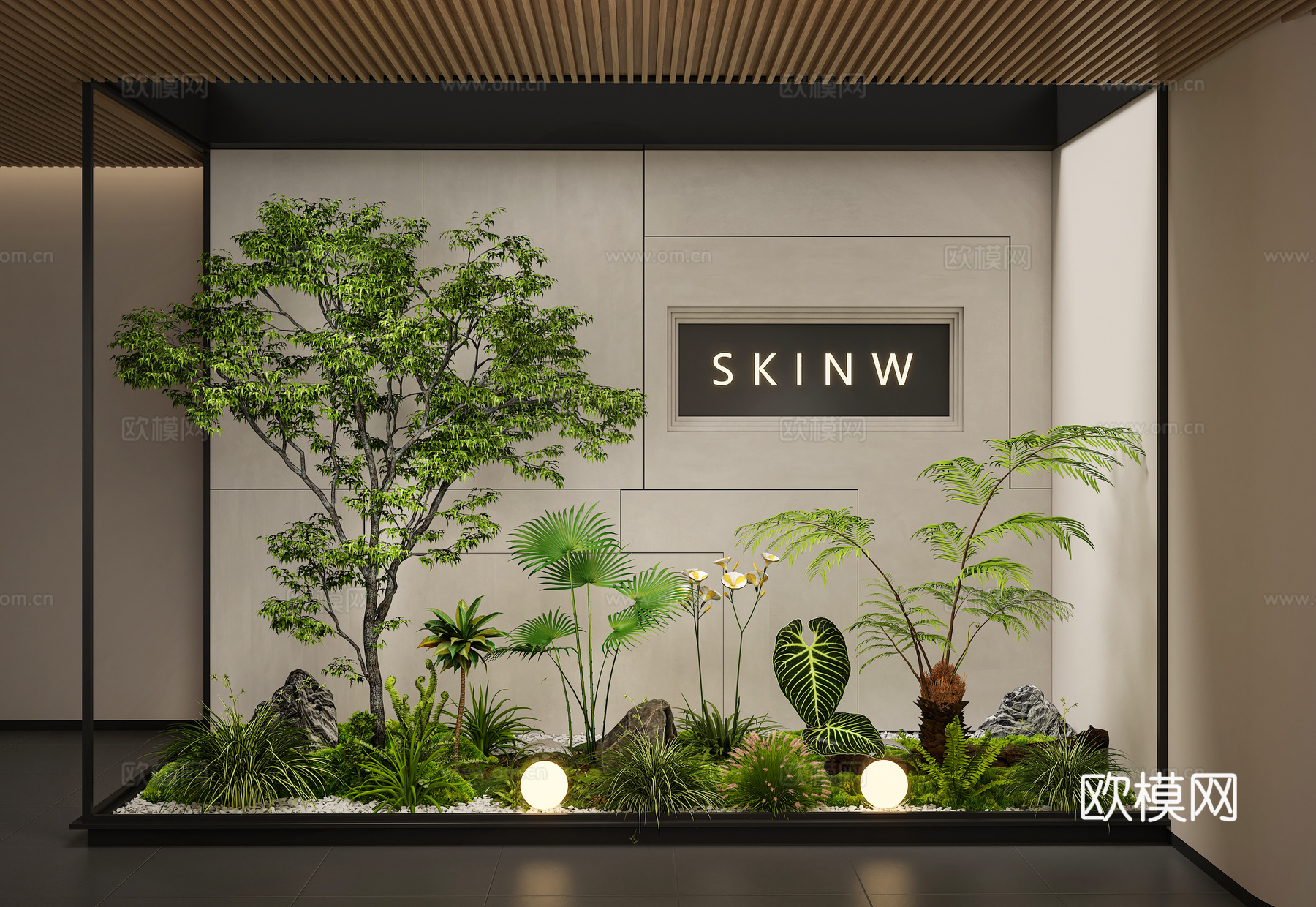 室内景观  景观造景  庭院景观  植物组合3d模型下载