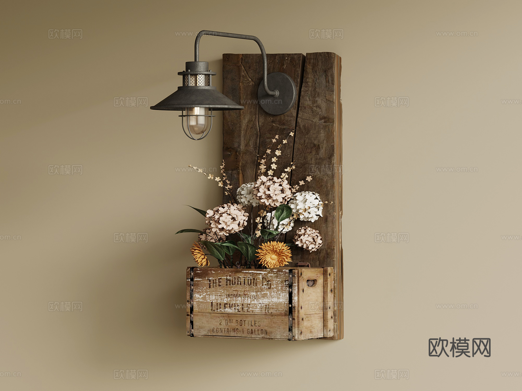 中古风壁灯3d模型下载