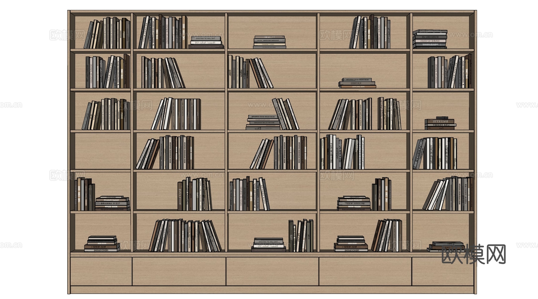现代书架 置物架 书架隔断 装饰架su模型