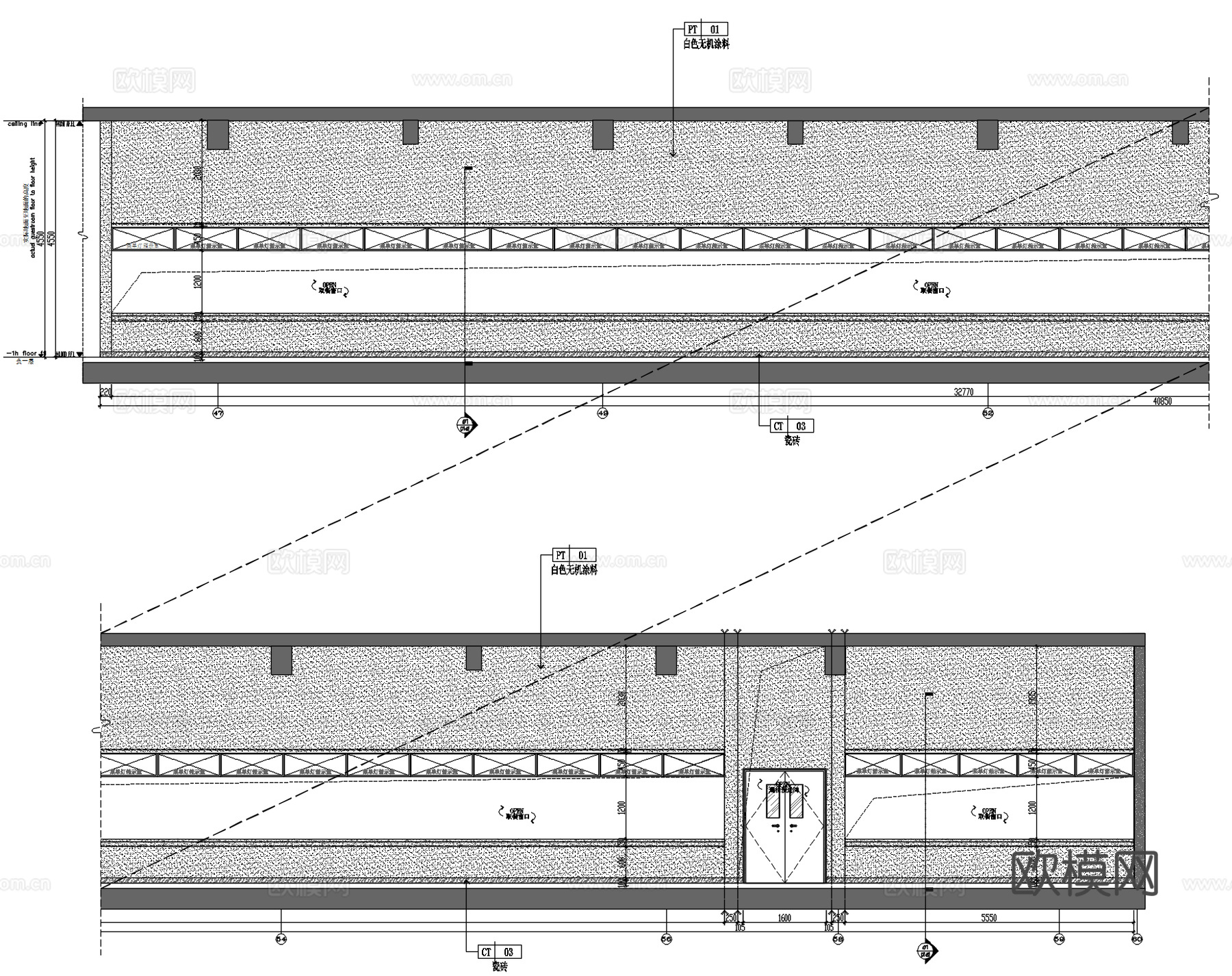 企业员工餐厅食堂施工图cad施工图