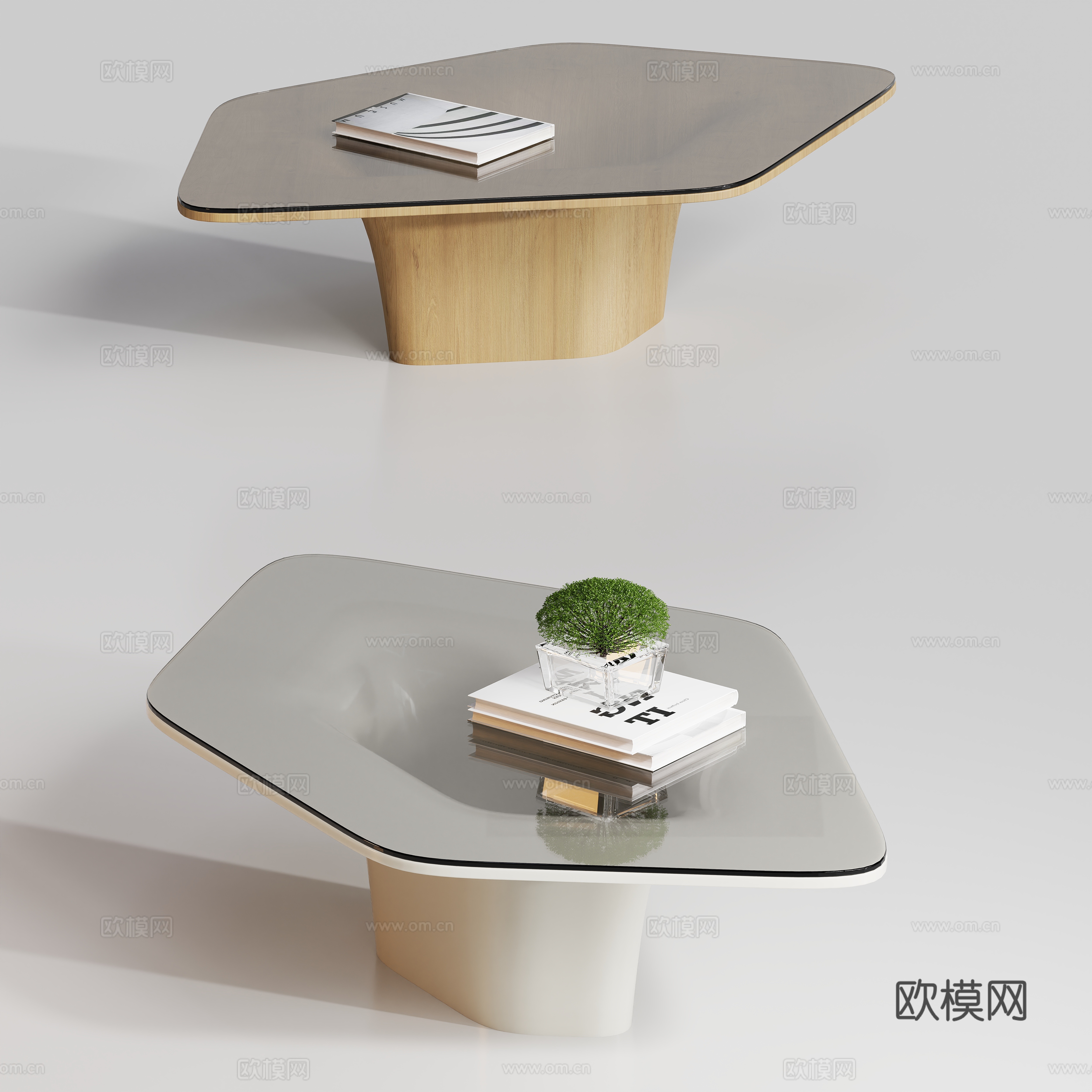 现代异形茶几su模型