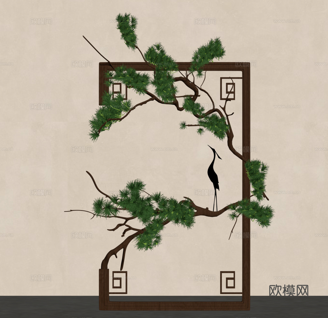 新中式墙饰 挂件 摆件su模型