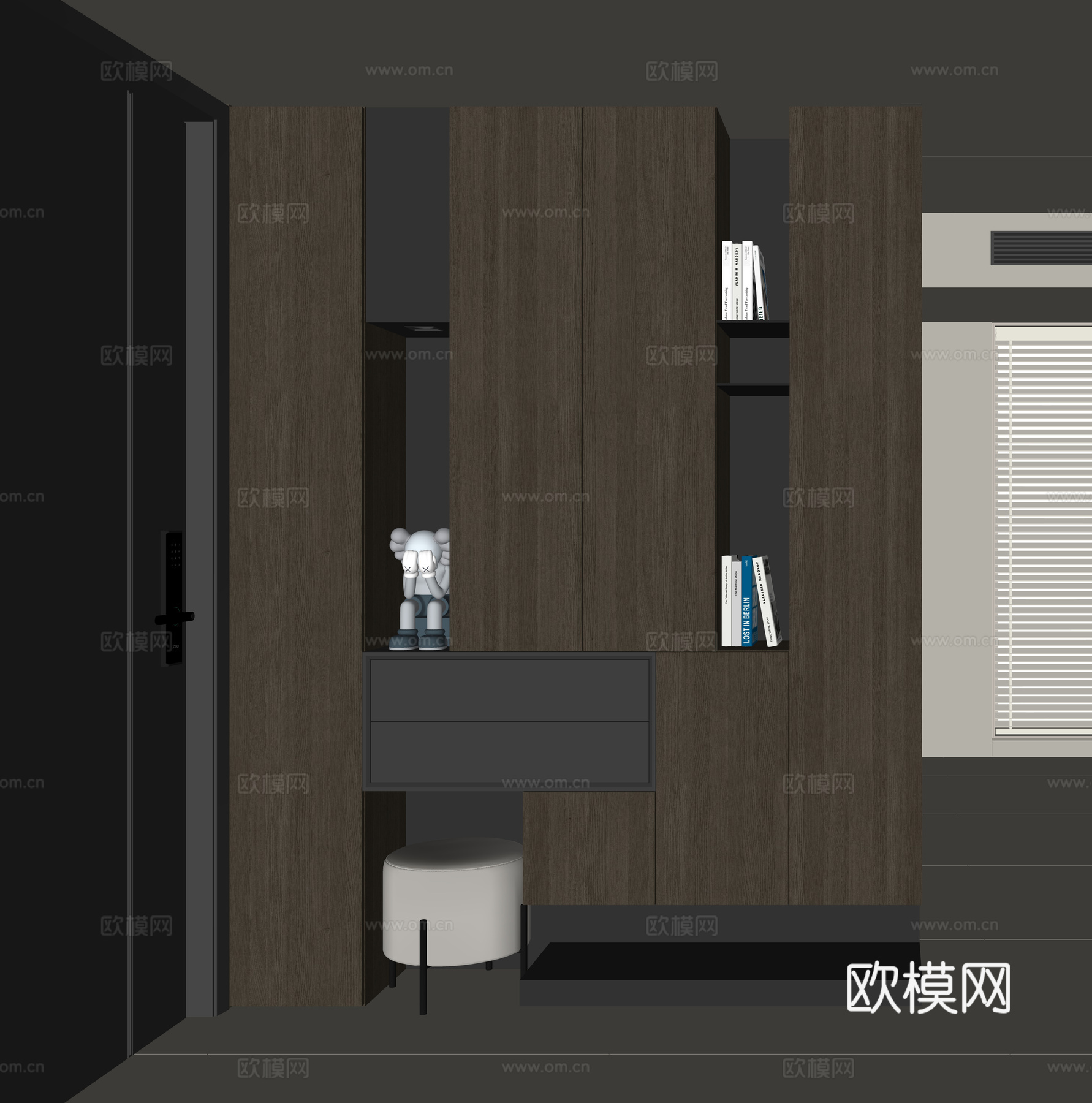 现代入户鞋柜su模型