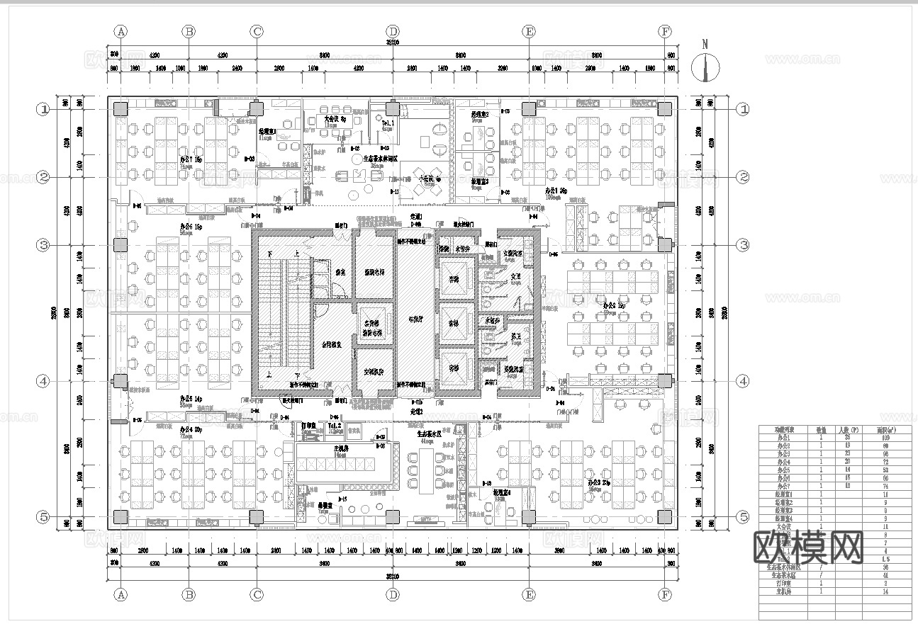 950平办公室 最新平面施工图合集cad施工图