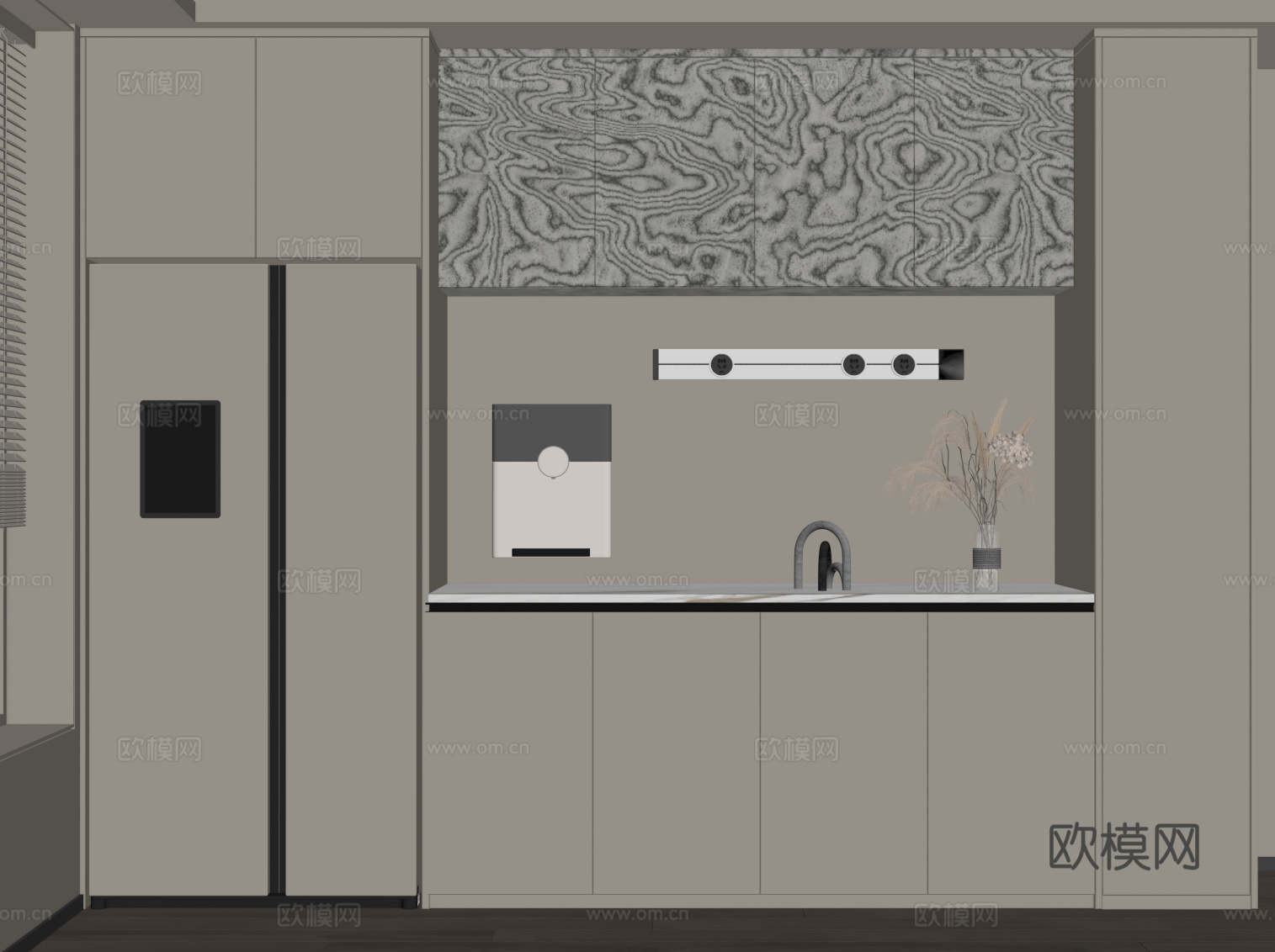 现代酒柜su模型