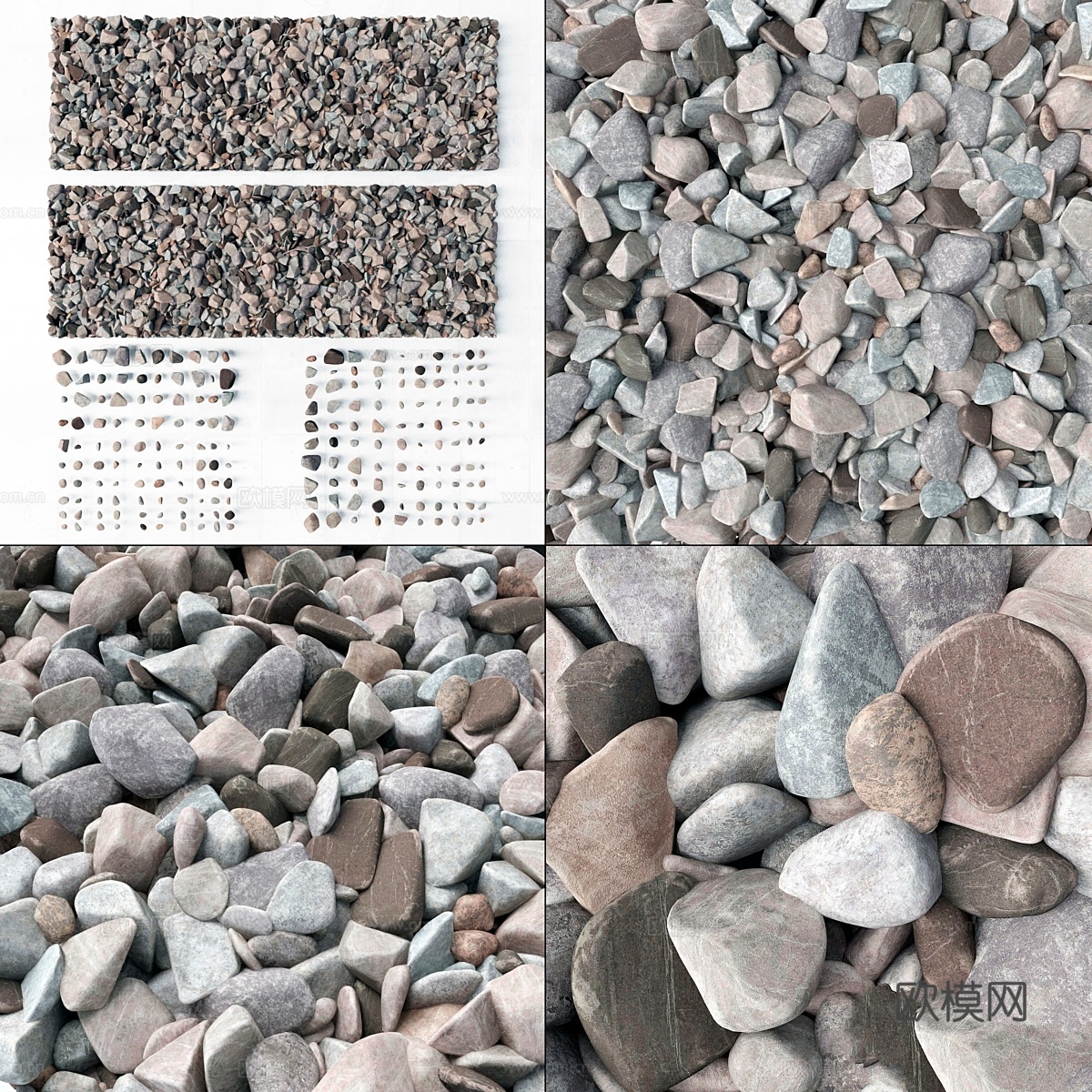 石屑套装 N33d模型