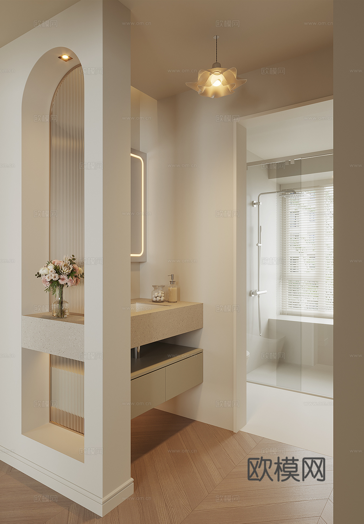 现代卫生间干区su模型