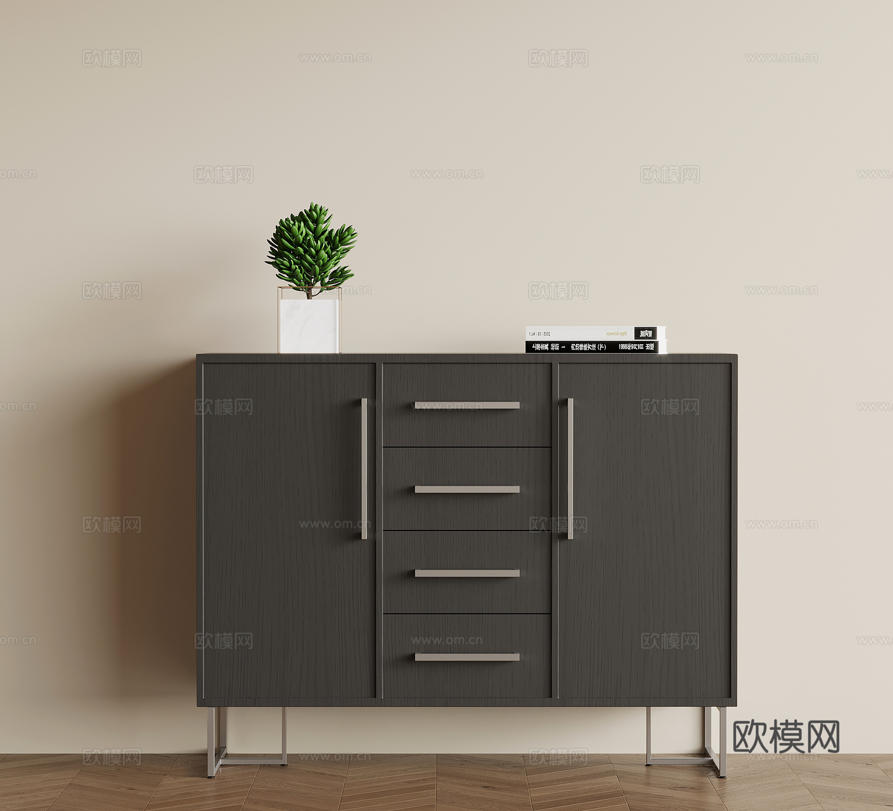 现代意式玄关柜 边柜 鞋柜su模型