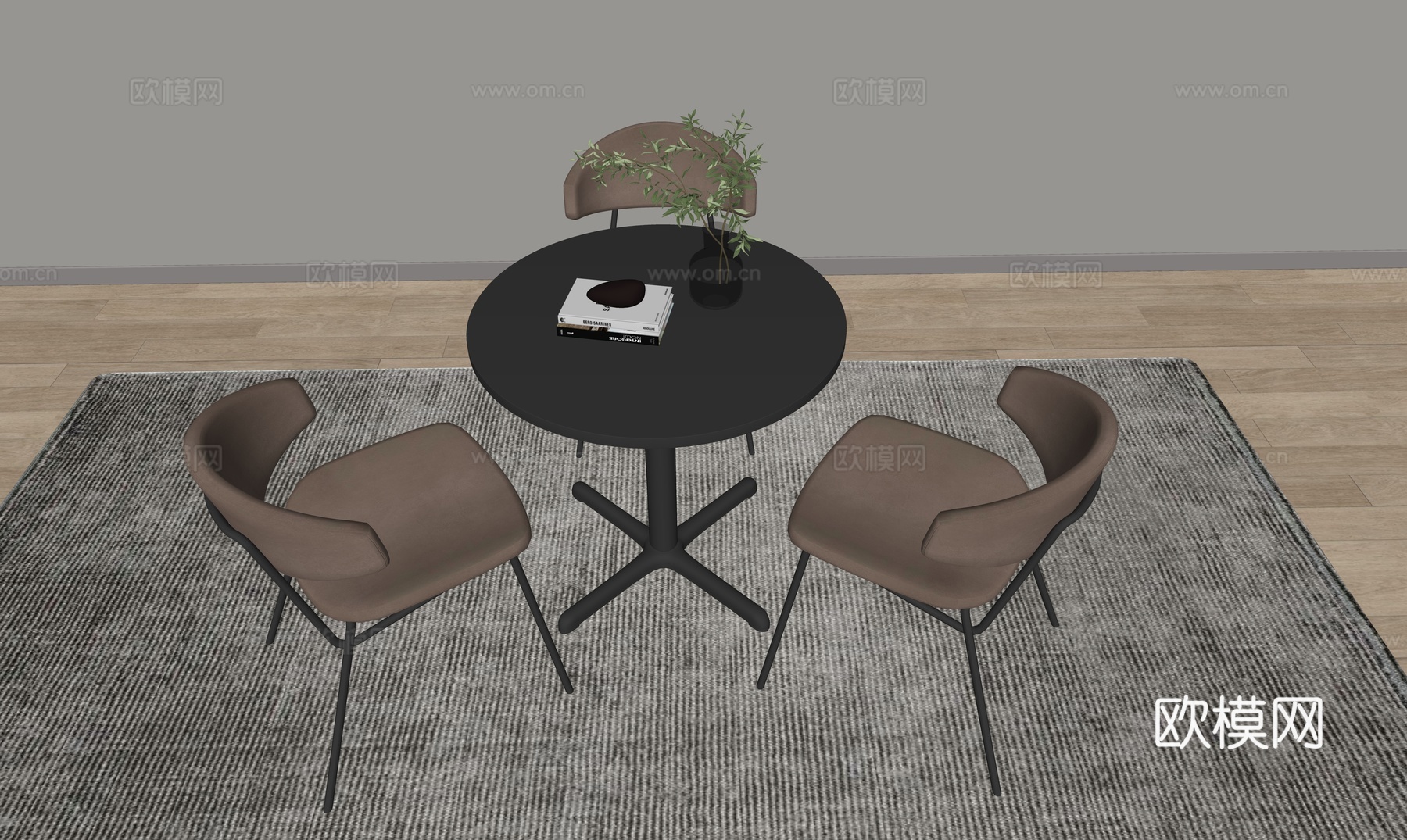 休闲桌椅组合su模型