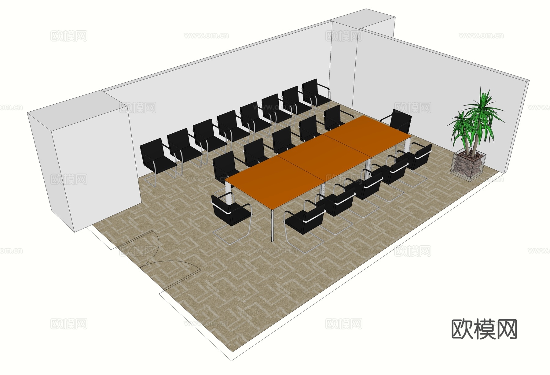 会议桌 会议椅 办公家具su模型